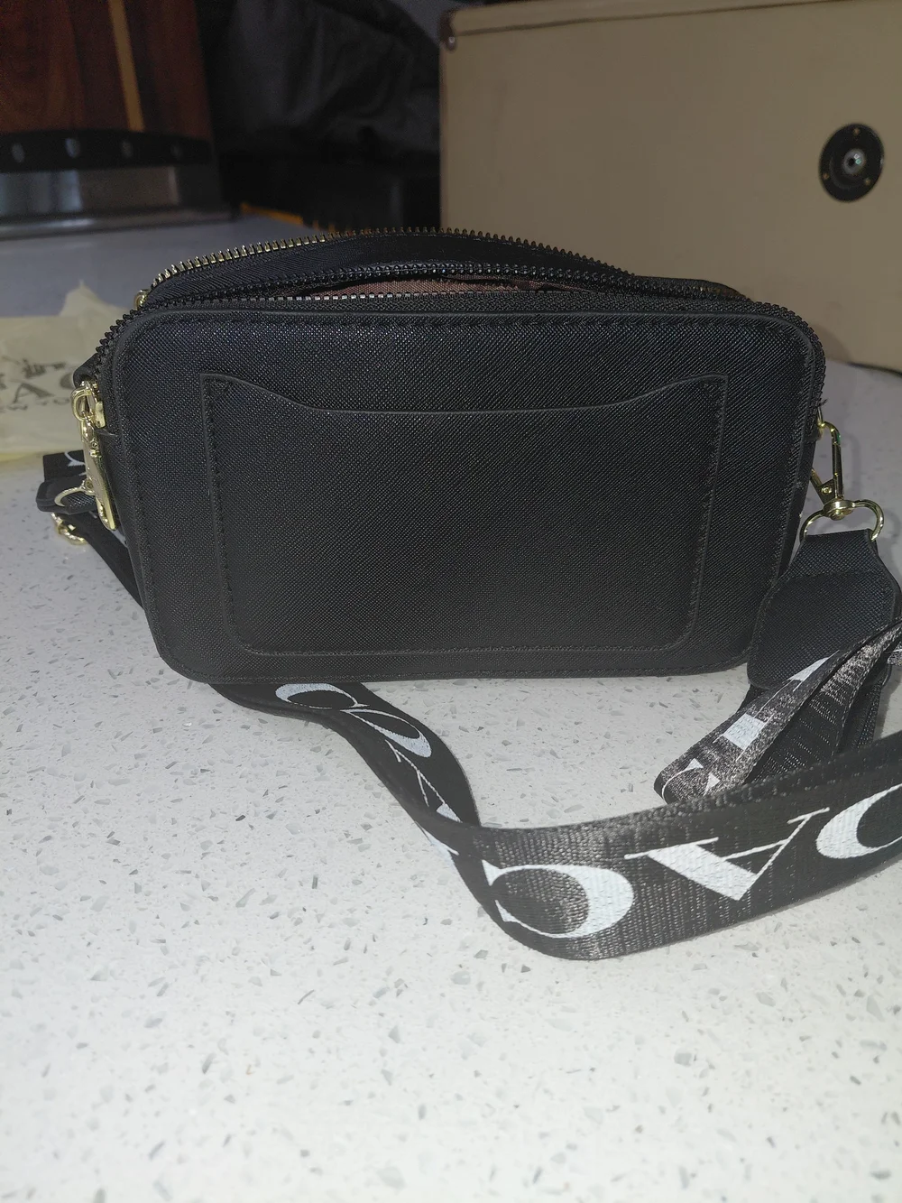 Coach Black And White Disney Mickey Crossbody Bag with Gold Hardware